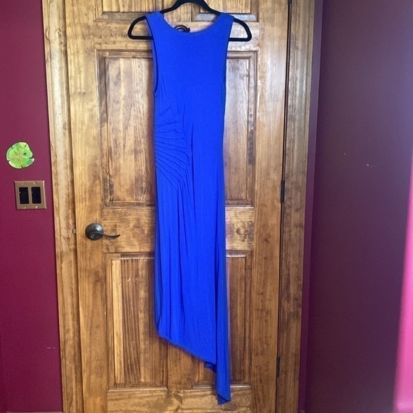 Neiman Marcus royal blue tank long asymmetrical maxi Sleeveless Dress size small - Picture 5 of 11